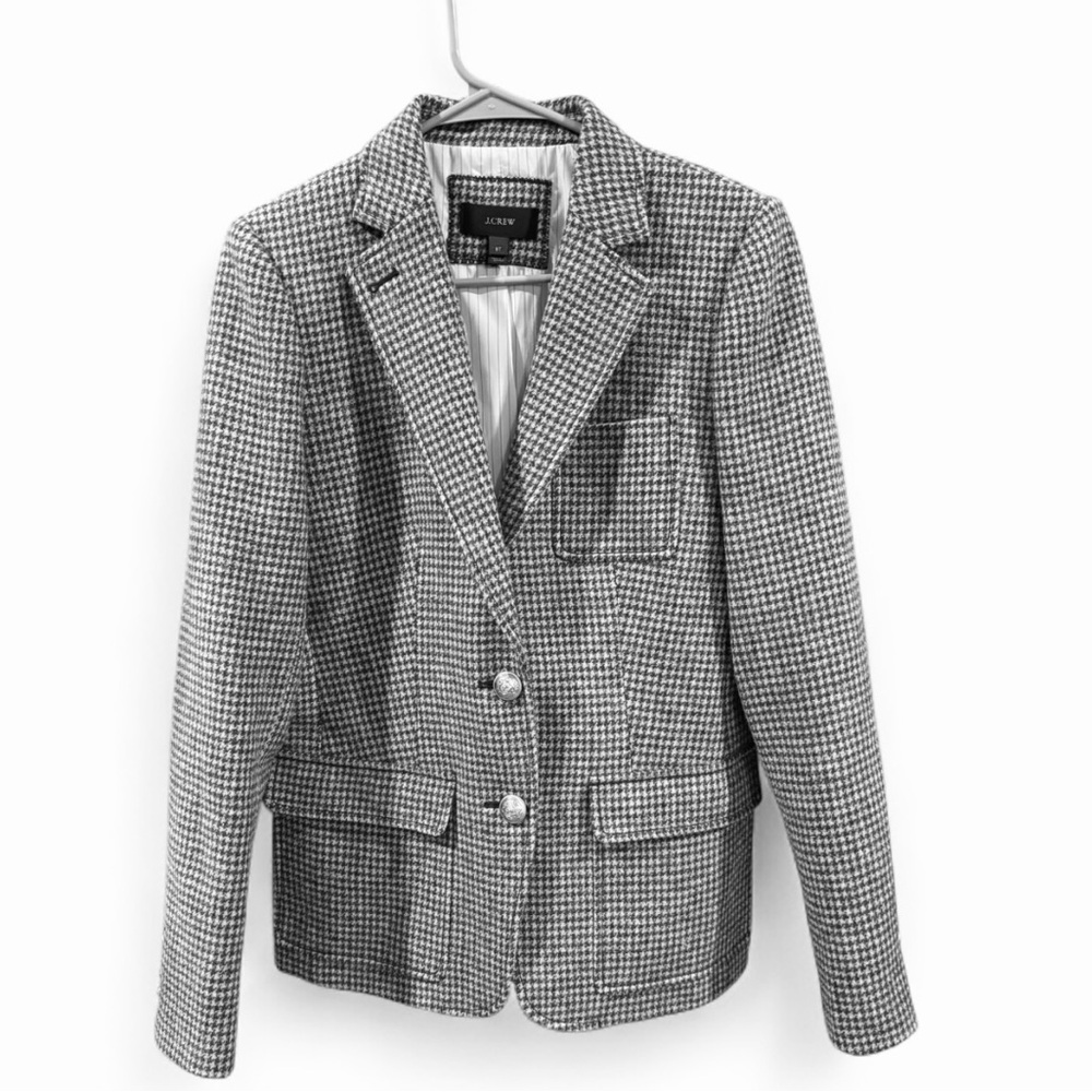 J. Crew Rhodes Puppytooth Blazer 100% Wool - Picture 2 of 15